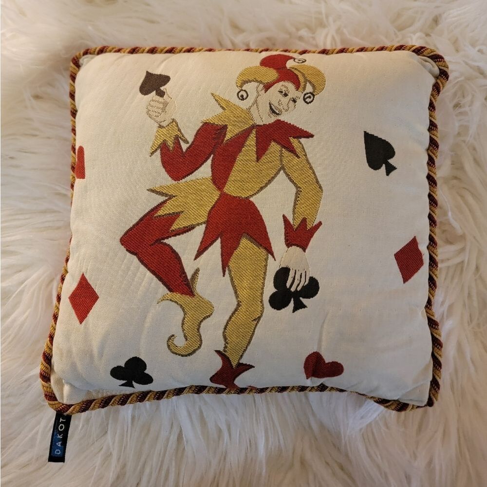 🆕️🃏Vintage Joker Playing Card Pillow 12 X 12"